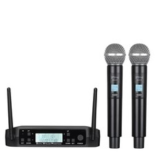 200-Channel Wireless Microphone System, Dual UHF Metal Cordless Mic Set, Long...
