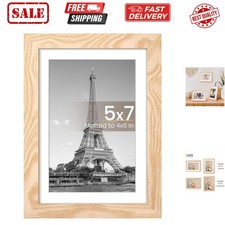 5x7 Picture Frame, Display Pictures 4x6 with Mat or 5 x 7 Without, Wall Hangi...