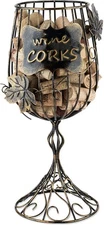 True Wine Glass Cork Holder, Decorative Wine Cork Storage and Decor, Set of 1, R