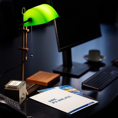 B Ware Tischlampe 7961BR Bronze Bänkerlampe mit Zugschalter 13902 Steinhauer