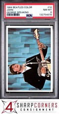 1964 BEATLES COLOR #14 JOHN LENNON GEORGE SPEAKING PSA 8