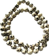 Spots Dalmatian Jasper Round Bead Strand  8mm  52 Beads 