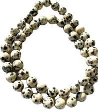 Spots Dalmatian Jasper Round Bead Strand | 8mm | 52 Beads |