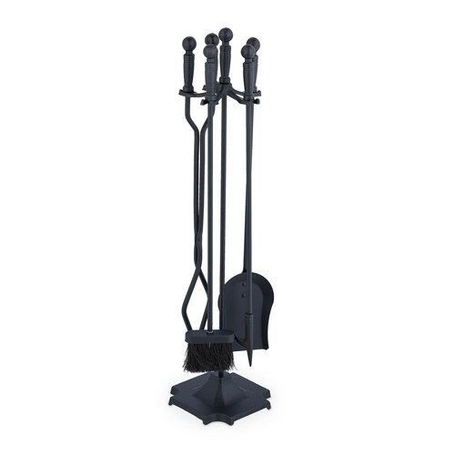Couverts de cheminée Lot de 5 pièces tisonnier Pelle Balai à Cendres Pince se... - 第 1/9 張圖片