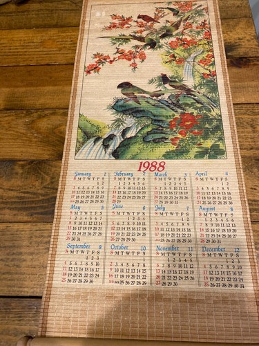 Wandkalender Bambus Vintage 1988 - Bild 1 von 4