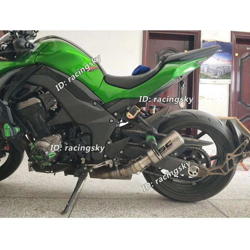 Deslizable para Kawasaki Ninja 1000 Z1000 2010-2024 tubo de enlace de escape puntas de silenciador de 51 mm Foto 3 de 4