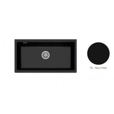 Lavello Cucina 1 Vasca Sottotop 86 cm Fragranite Nero UG70 Lux LX8610ST Plados