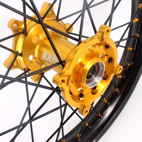 KKE 21/19 MX CNC Wheels Rim Set Straight Bolt On For SUZUKI RMZ250 450 2007-2024 - Picture 9 of 12