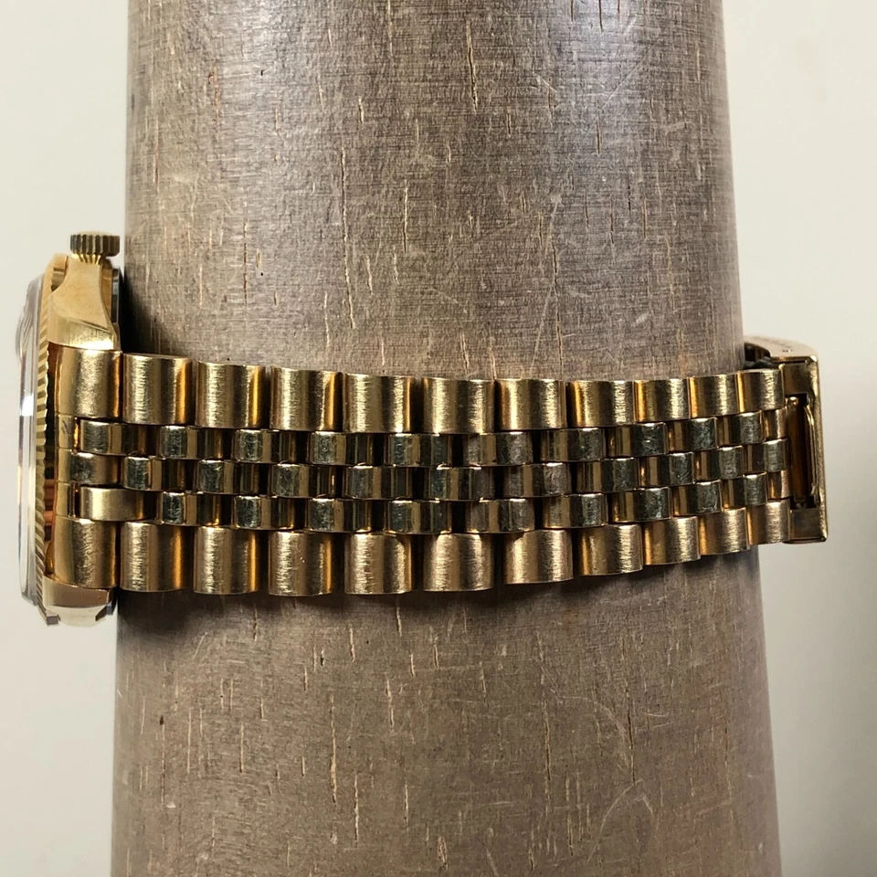 Helbros Men 85511 Fashion Presidential Fluted Gold Tone Quartz 35mm Watch 8" - Image 3 of 4