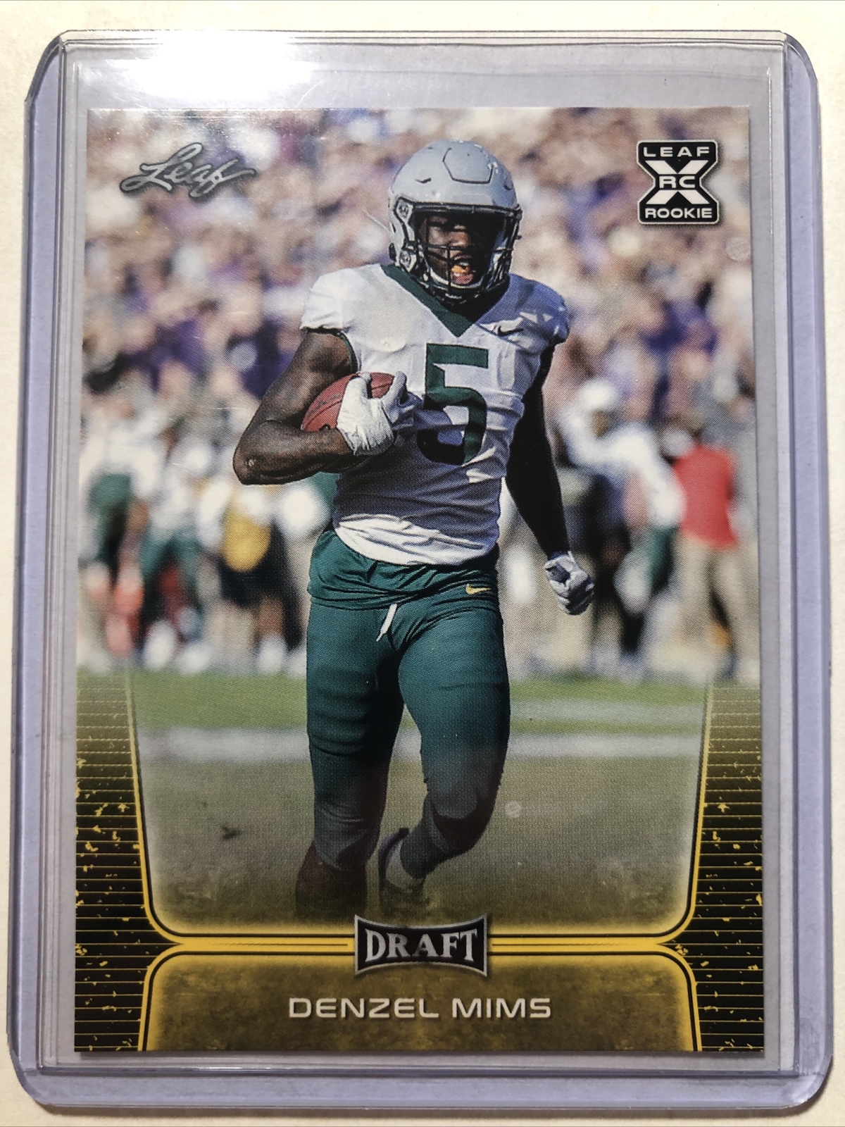 2020 Leaf Draft Denzel Mims ROOKIE GOLD PARALLEL! Baylor / Jets. No. 27