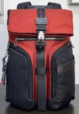 TUMI Alpha Bravo Logistics Backpack Bag Red Colors Nylon Leather Outlet New