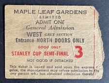 Early 1960s Maple Leaf Gardens Stanley Cup Semifinals Ticket Stub NHL Hockey
