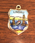 Vintage Lindau Germany 800 Silver Enamel Travel Shield Charm EHj — photo 3