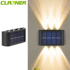 LED Solar Fence Lights Outdoor Dusk to Dawn Wall Light Garden Pathway Deck Lamp