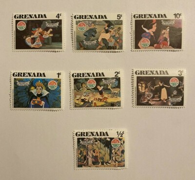 Disney Set of 7 Christmas 1980 Snow White Stamps NEW | eBay