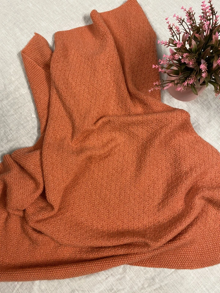 Manta rosa tejida gofre vintage manta bebé cuna suave 44"X44 Foto 4 de 4