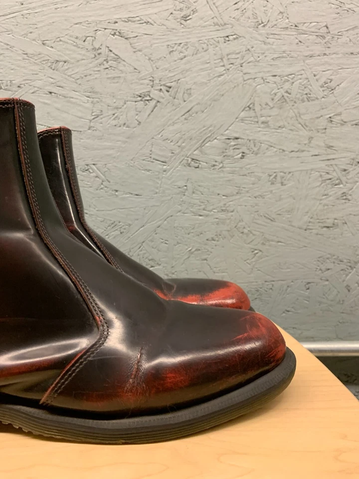 Botas Chelsea Dr. Martens Flora para mujer talla 11 cuero rojo cereza sin cordones Foto 3 de 4