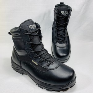 black leather duty boots