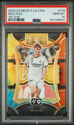 2023-24 Panini Select La Liga #174 Nico Paz - Tie-Dye /30 RC PSA 10