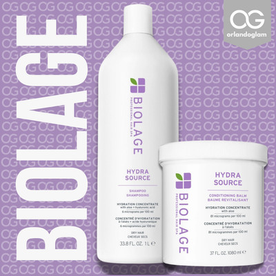   Biolage Hydra Source Shampoo 33.8oz & Conditioner 37oz   Hydrate & Soften  
