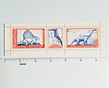 Rare 1938 SINCLAIR OIL DINOSAUR STAMPS Dimetrodon + Nyctosaurus + Brachiosaurus