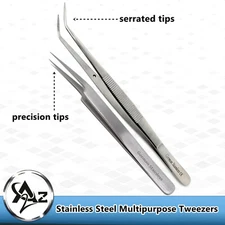 2 Pc Stainless Steel Tweezers Nail Sticker Rhinestone Picker Kit Nail Art Tool