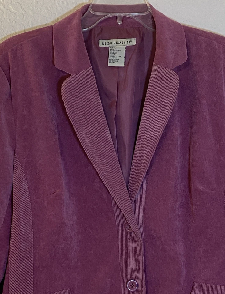 Chaqueta de pana rosa polvorienta para mujer talla XL retro Country Fairy Grunge preppy Foto 4 de 4