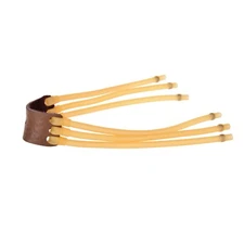 (1) Slingshot Bands | 6 Rubber Latex Elastic Bungee Tubes attached Leather Pouch