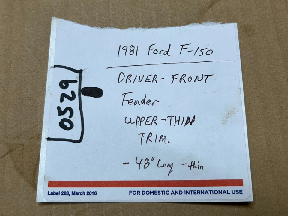 Ford F-150 F-100 XLT 1981 personalizado - tira de moldura delgada superior del conductor delantero Foto 2 de 4