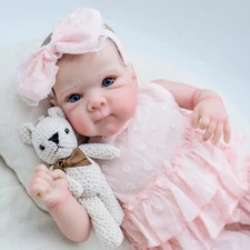 Girl 18" Realistic Full Vinyl Body Newborn Infant Toddler Reborn Baby Dolls Gift