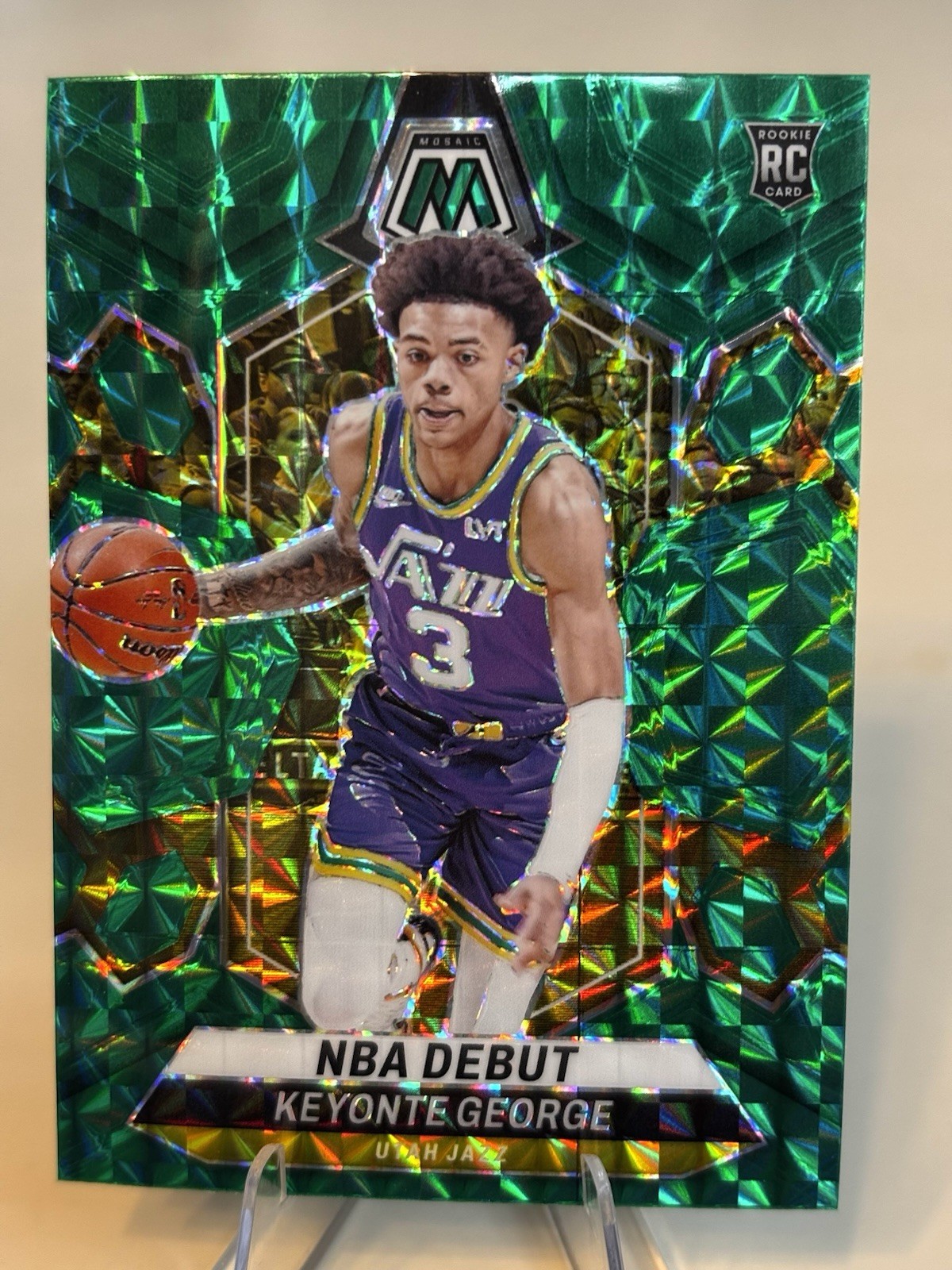 2023-24 Panini Mosaic - NBA Debut Keyonte George #251 Green Mosaic Prizm (RC)