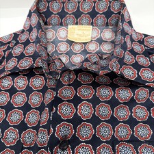 Vintage 70s/80s Sears Disco Shirt Button Up Men's Store King's Road Circles Sz L
