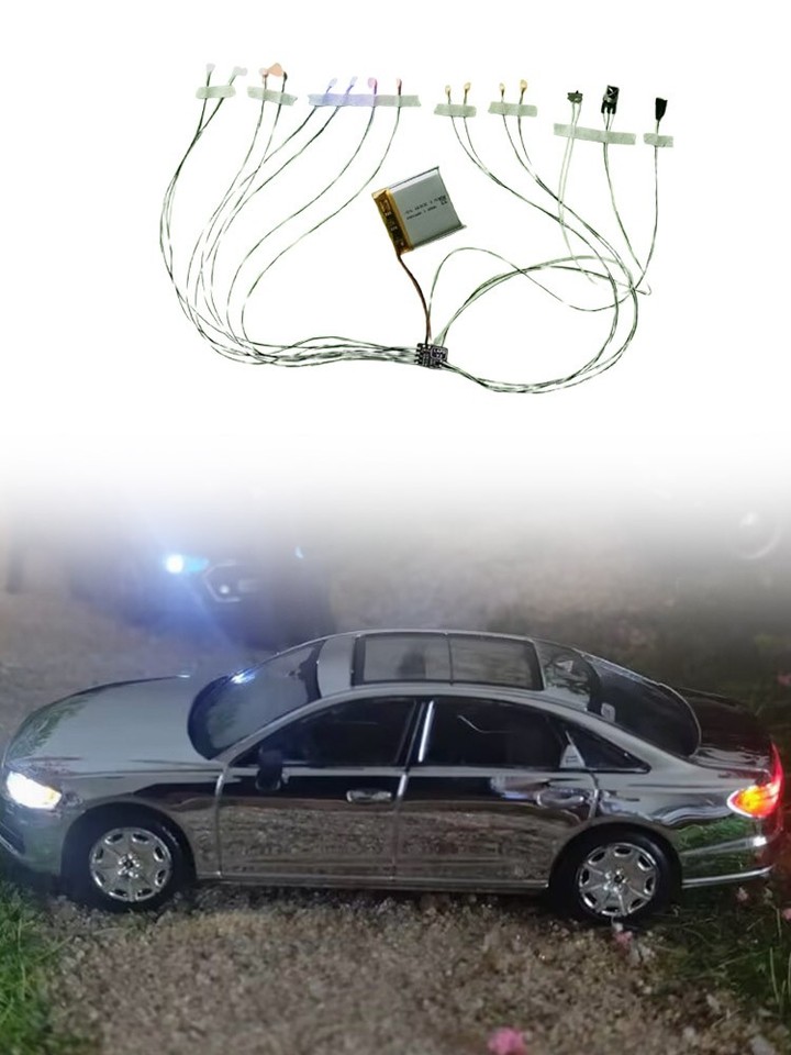 Kit éclairage LED Universel Pour Maquettes De Voitures 1/24 - Effets Police - Télécommande - Neuf