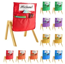 VEVOR Chair Pockets for Classroom 12 Pack Seat Pocket with Name Tag Multicolor