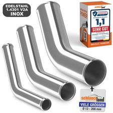 45° EDELSTAHL BOGEN V2A SS 1.4301 Edelstahlrohr Winkel Rohrbogen gebördelt Grad