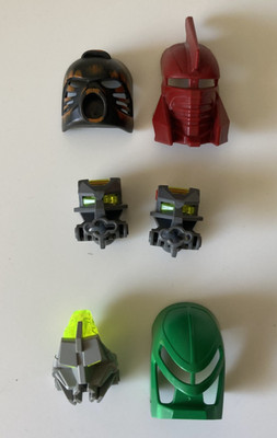 LEGO VINTAGE BIONICLE 1-PIECE MULTICOLOR HELMET PARTS LOT FOR COOL MOC OR CUSTOM