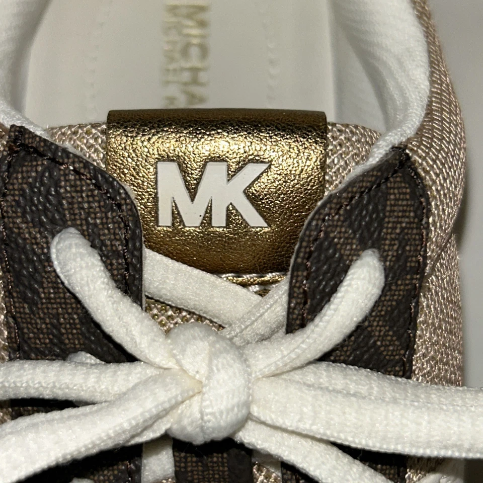 NUEVO MICHAEL KORS Zapatos Para Mujer Talla 7 Tenis Dorado Pálido CALLAN Runner $175 Foto 3 de 4