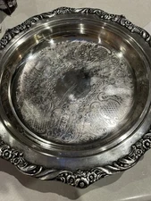 Antique 1800’s Footed Silver Footed Church Collection Container Heavy Plated 925