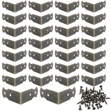 1.6 inch 0.7 inch Decorative Corner Brackets Set L-Shaped Metal Antique cyan