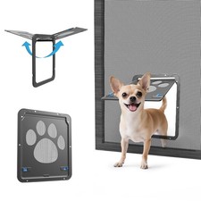 Small Dog Door for Screen Door, Cat Door 8" 10" Magnetic Flap Self-Closing, P...