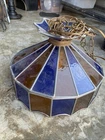 vintage 70’s TIFFANY stained glass hanging lamp