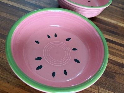 Two Fiesta Watermelon Peony Cereal Bowls, Betty Crocker Homer Laughlin Very Good