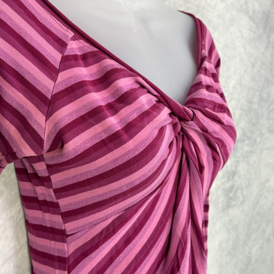 Vtg Y2k The Limited Striped babydoll Top Pink Purple Size M indie cyber club - Image 2 of 4