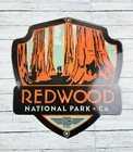 VINTAGE REDWOOD NATIONAL PARK CA 12x11" GASOLINE PUMP STATION PORCELAIN OIL SIGN