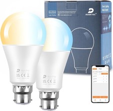 B22 12W Colour Changing Smart Light Bulbs Dim CCT Alexa Echo App Control- 2 Pack