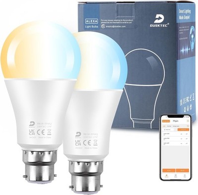 B22 12W Farbwechsel Smart Glühbirnen Dim CCT Alexa Echo App Steuerung - 2er Pack