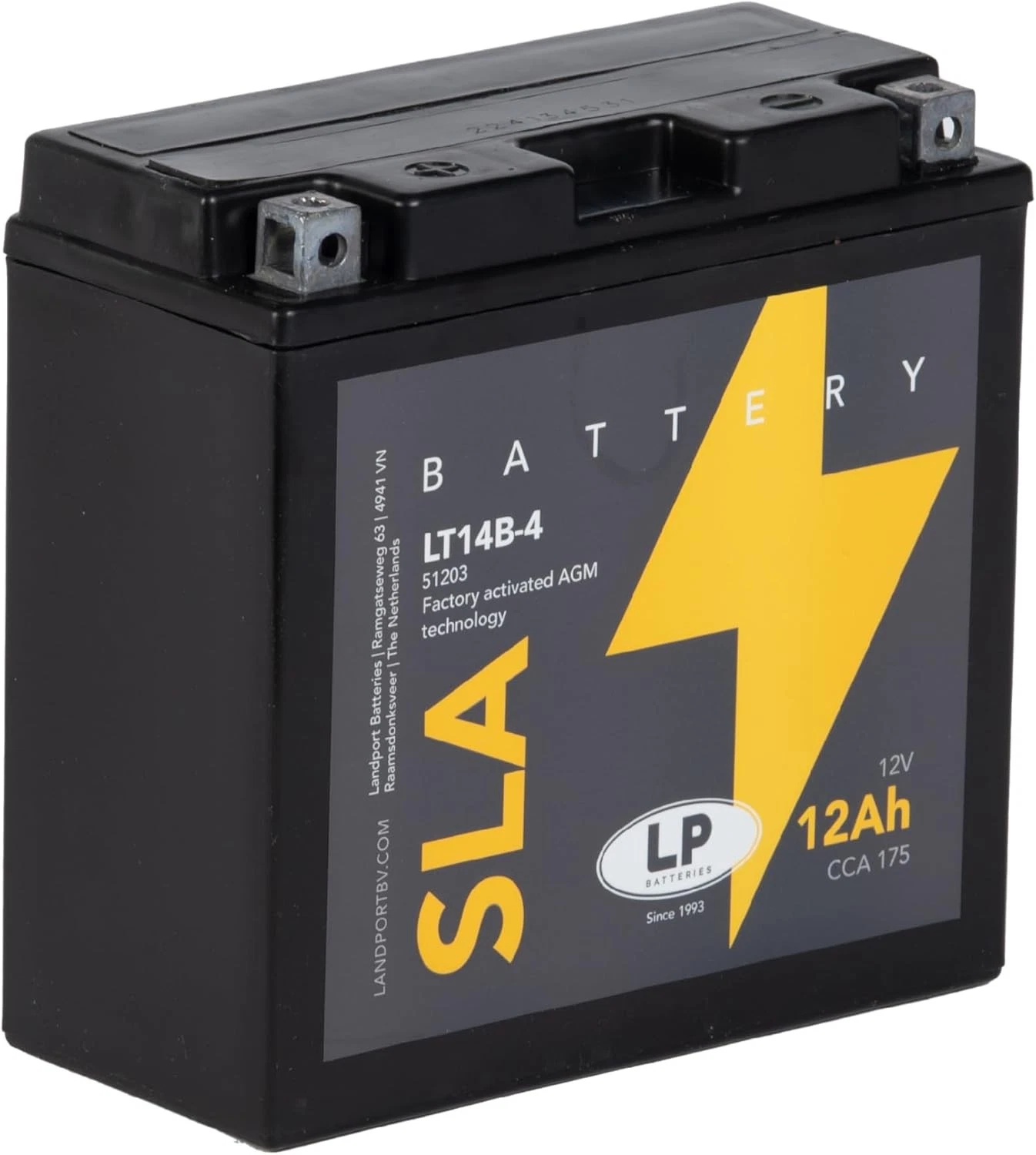 Motorbike SLA LT14B-4 Ready To Use Starter LP Battery 12 V With AGM Technology