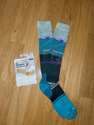 Smartwool Snowboard Targeted Cushion OTC Socks Frosty Green Broken Lines Size XL
