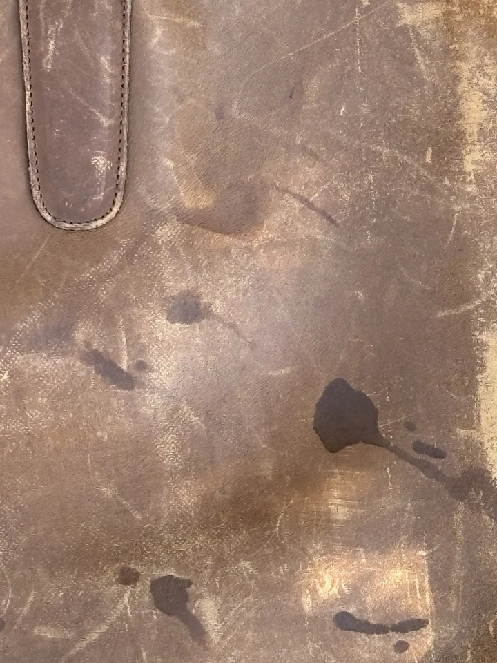 Pasta de couro vintage Coach com zíper alça superior cor camelo - Imagem 3 de 4