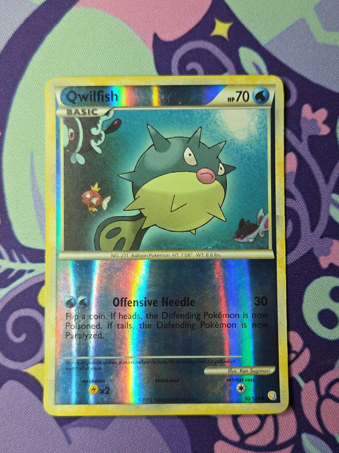 Pokémon TCG HeartGold & SoulSilver Qwilfish 50/123 Reverse Holo Lightly Played